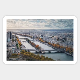 Aerial Paris over Seine Sticker